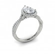 Entwined Pear Halo Engagement Ring