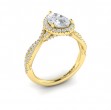 Entwined Pear Halo Engagement Ring