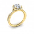 Entwined Oval Halo Engagement Ring