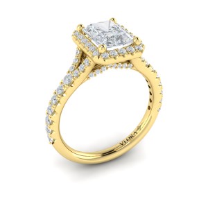 Vlora Halo, Split Shank Engagement Ring