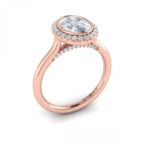 Vlora Halo, Bezel Engagement Ring
