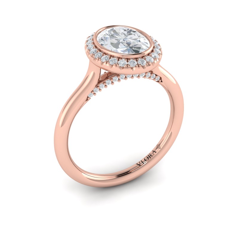 Vlora Halo, Bezel Engagement Ring