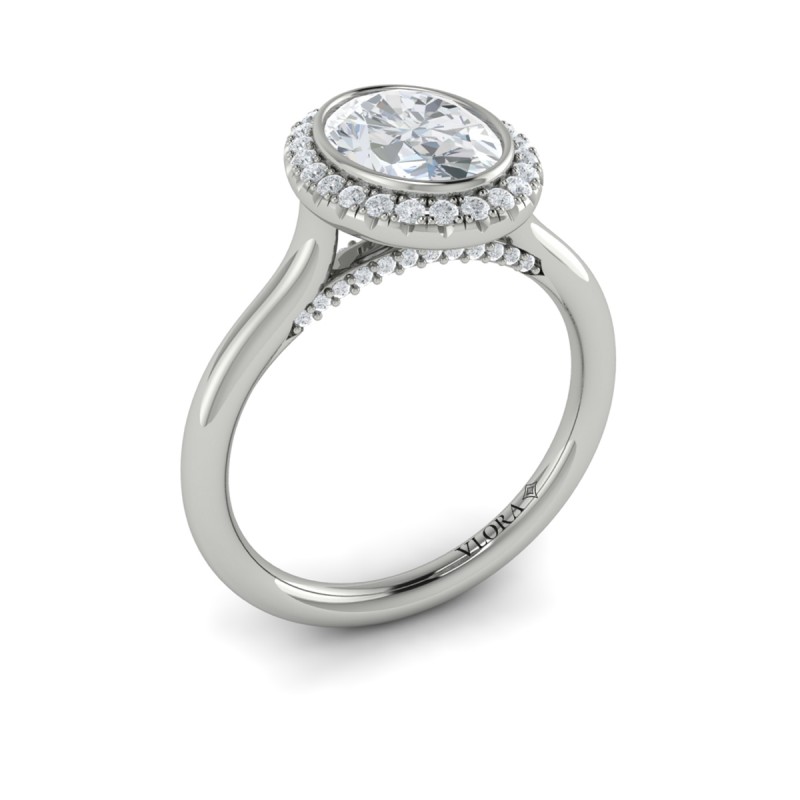 Vlora Halo, Bezel Engagement Ring