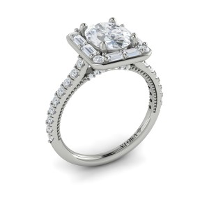 Vlora Halo, Modern Vintage Engagement Ring