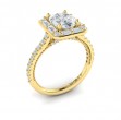 Vlora Halo, Modern Vintage Engagement Ring