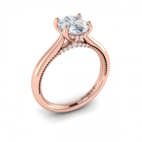 Vlora Solitaire, Modern Vintage Engagement Ring