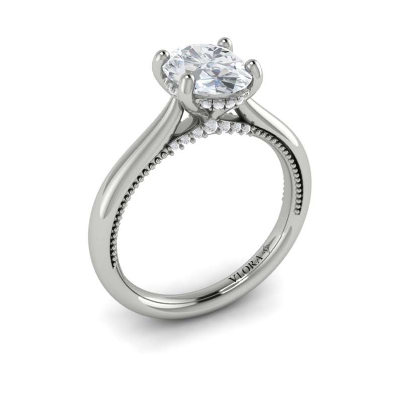 Vlora Solitaire, Modern Vintage Engagement Ring