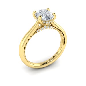 Vlora Solitaire, Modern Vintage Engagement Ring