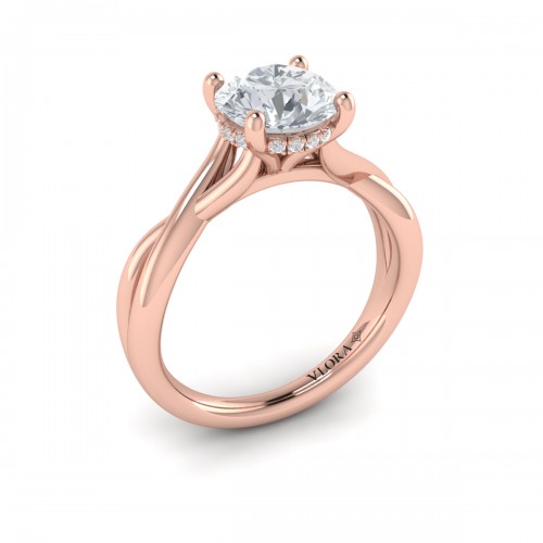 Vlora Solitaire, Hidden Halo Engagement Ring