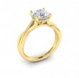 Entwined Solitaire Engagement Ring with Hidden Halo
