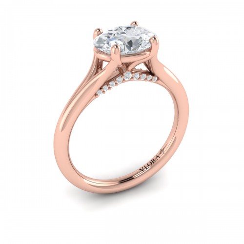 Vlora Solitaire, Split Shank Engagement Ring