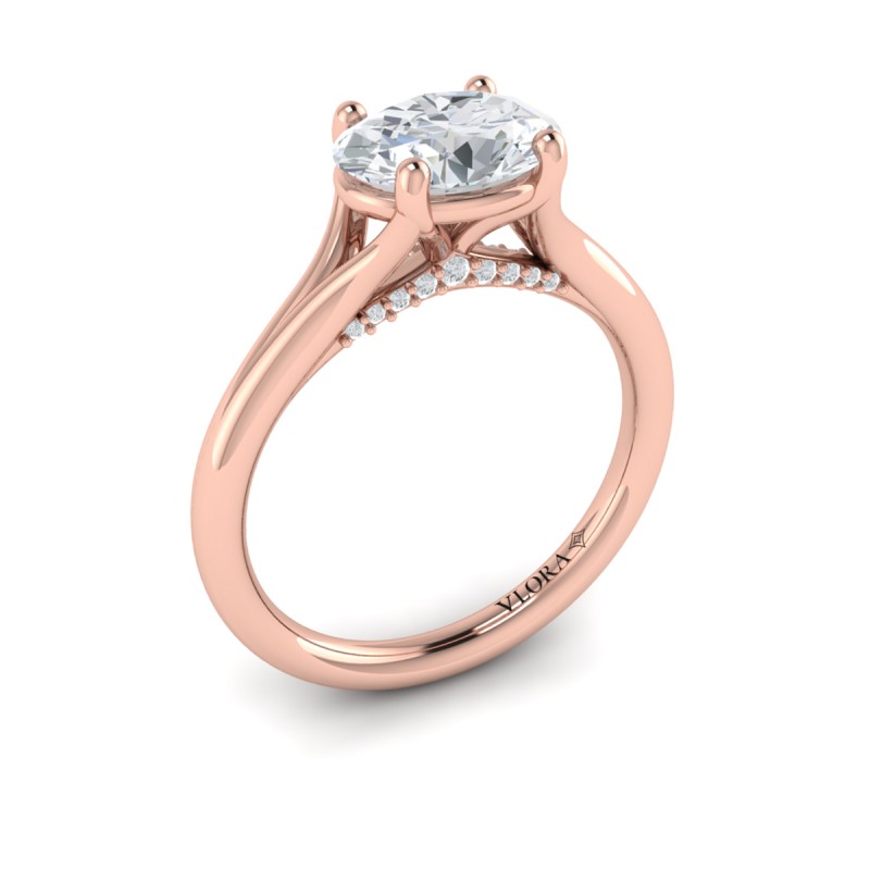 Vlora Solitaire, Split Shank Engagement Ring