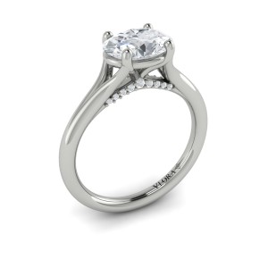 Vlora Solitaire, Split Shank Engagement Ring