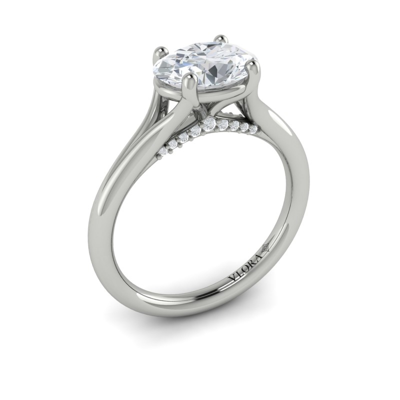 Vlora Solitaire, Split Shank Engagement Ring