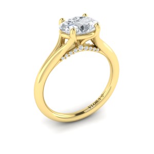 Vlora Solitaire, Split Shank Engagement Ring