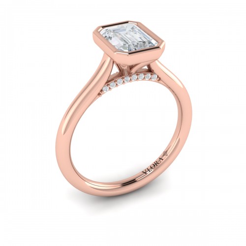 Vlora Solitaire, Bezel Engagement Ring
