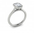 Singular Emerald Cut Bezel Engagement Ring