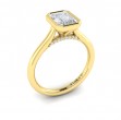 Singular Emerald Cut Bezel Engagement Ring