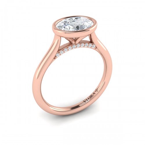 Vlora Solitaire, Bezel Engagement Ring