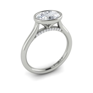 Vlora Solitaire, Bezel Engagement Ring
