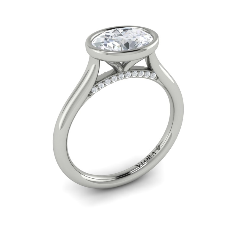Vlora Solitaire, Bezel Engagement Ring