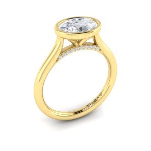 Vlora Solitaire, Bezel Engagement Ring