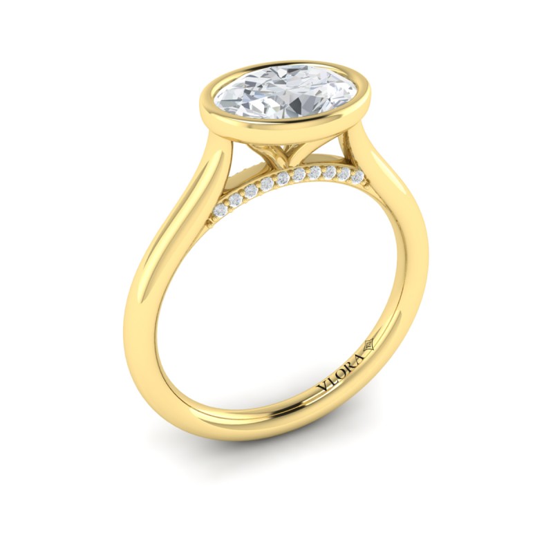 Vlora Solitaire, Bezel Engagement Ring