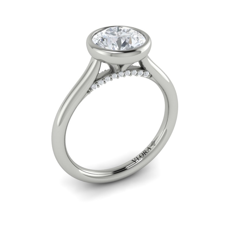 Vlora Solitaire, Bezel Engagement Ring
