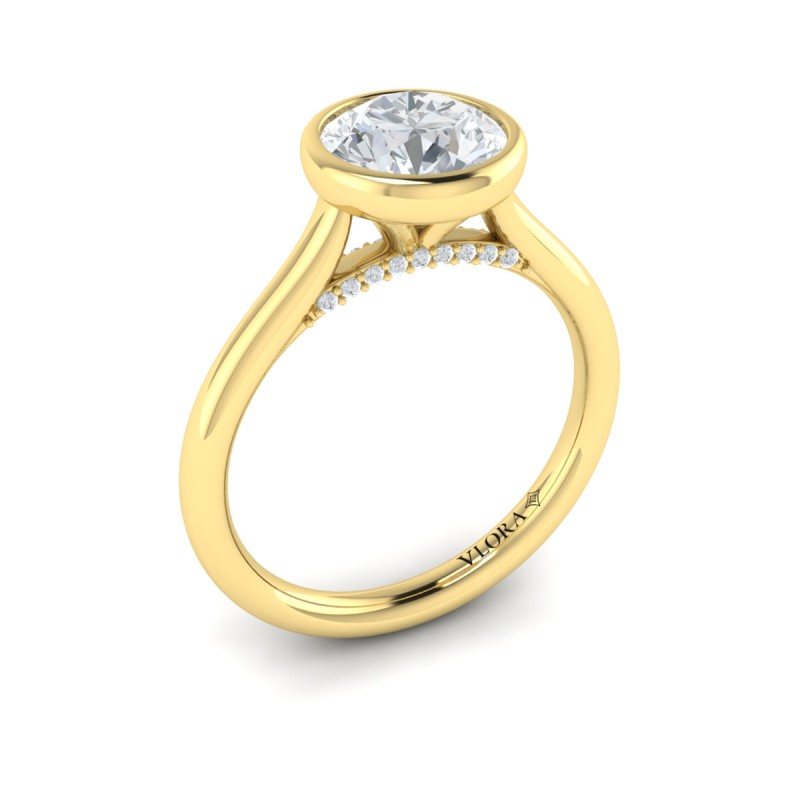 Vlora Solitaire, Bezel Engagement Ring