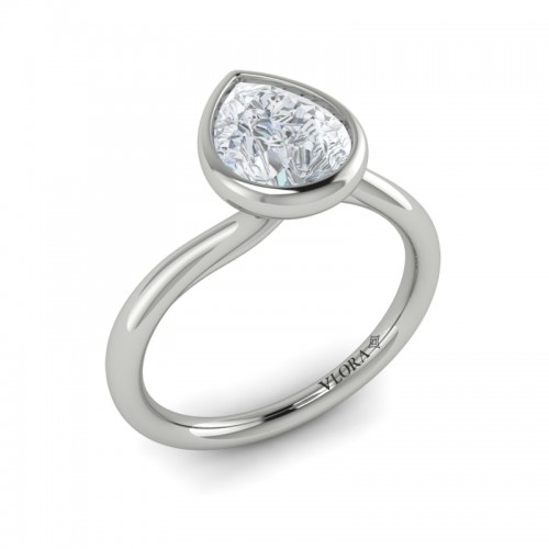 Teardrop Bezel Engagement Ring