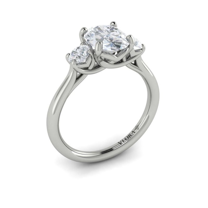 Tapestry Three Stone Oval Engagement Ring