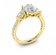 Graceful Trio Three Stone Engagement Ring
