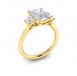 Tapestry Three Stone Emerald Cut Engagement Ring