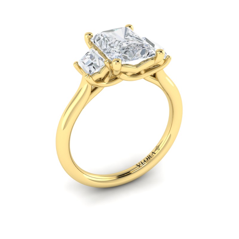 Tapestry Three Stone Emerald Cut Engagement Ring