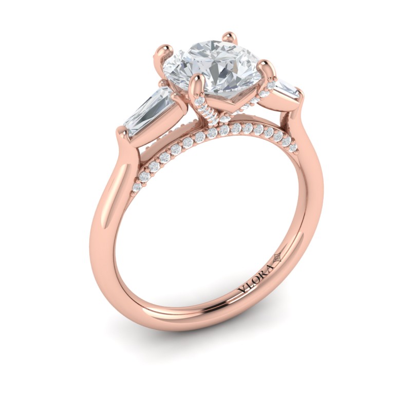 Crescendo Three Stone Engagement Ring