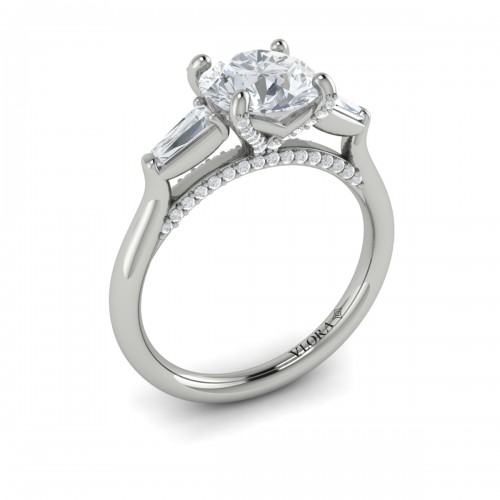 Crescendo Three Stone Engagement Ring