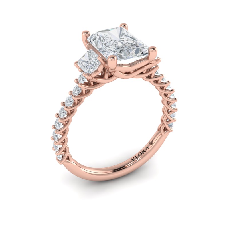 Vlora Three Stone Engagement Ring