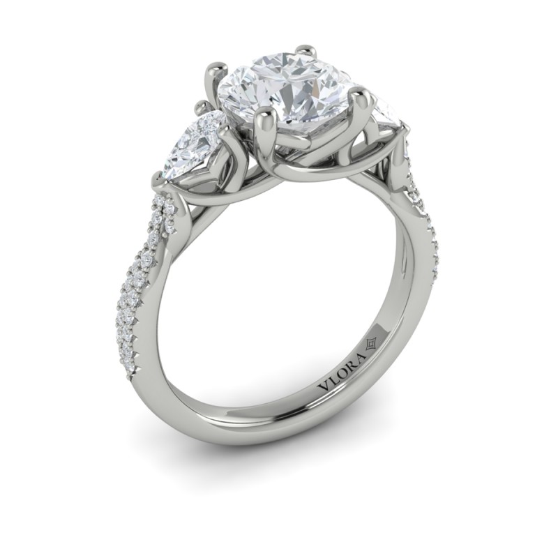 Entwined Three Stone Engagement Ring