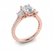 Vlora Three Stone, Split Shank Engagement Ring