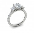Vlora Three Stone, Split Shank Engagement Ring