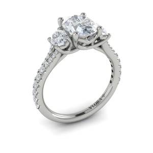 Vlora Three Stone, Split Shank Engagement Ring