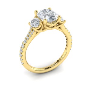 Vlora Three Stone, Split Shank Engagement Ring