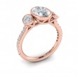 Vlora Three Stone, Bezel Engagement Ring