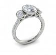 Trio Oval Bezel Engagement Ring