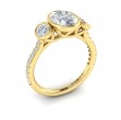 Trio Oval Bezel Engagement Ring