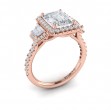 Vlora Three Stone, Halo Engagement Ring