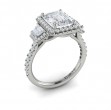 Vlora Three Stone, Halo Engagement Ring