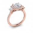 Vlora Three Stone, Halo Engagement Ring