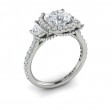 Vlora Three Stone, Halo Engagement Ring