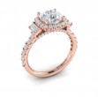 Vlora Three Stone, Halo Engagement Ring